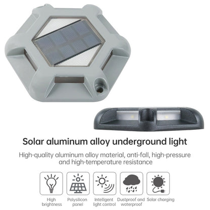 6 LEDs Outdoor Waterproof Aluminum Alloy High Compression Solar Buried Light Road Lighting Lamp, Two Color Temperature: 3000K / 6000K (Black) - Buried Lights by buy2fix | Online Shopping UK | buy2fix