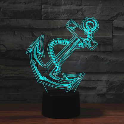 Anchor Shape 3D Colorful LED Vision Light Table Lamp, Charging Touch Version - Novelty Lighting by buy2fix | Online Shopping UK | buy2fix