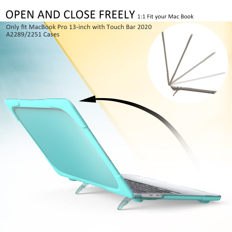 For MacBook Pro 13 inch 2022 & A2289 / A2251 / A2338 2020 PC + TPU Two Colors Laptop Protective Case(Mint Green) - MacBook Pro Cases by buy2fix | Online Shopping UK | buy2fix