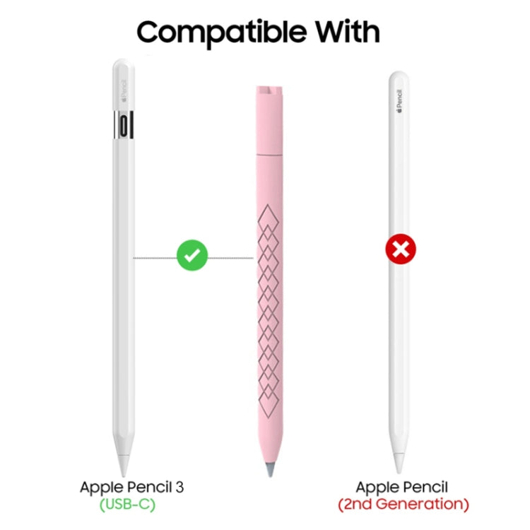 For Apple Pencil (USB-C) Diamond Pattern Silicone Stylus Pen Protective Case (Sky Blue) - Pencil Accessories by buy2fix | Online Shopping UK | buy2fix