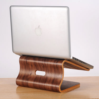 SamDi Artistic Wood Grain Desktop Heat Radiation Holder Stand Cradle for Apple Macbook, ASUS, Lenovo(Coffee) - MacBook Holder by buy2fix | Online Shopping UK | buy2fix