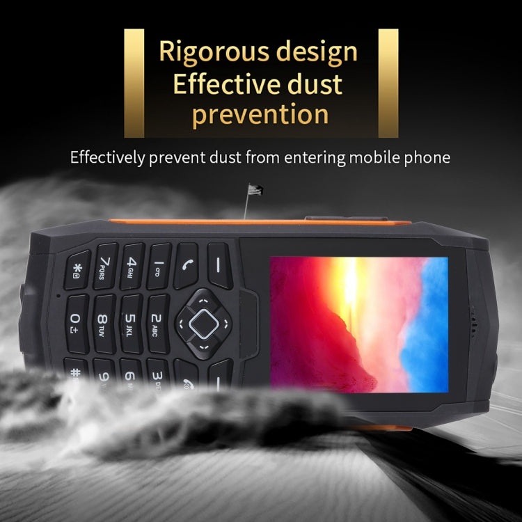 Rugtel R1D Rugged Phone, IP68 Waterproof Dustproof Shockproof, 2.4 inch, MTK6261D, 2000mAh Battery, Loud Box Speaker, FM, Network: 2G, Dual SIM(Orange) - Others by Rugtel | Online Shopping UK | buy2fix