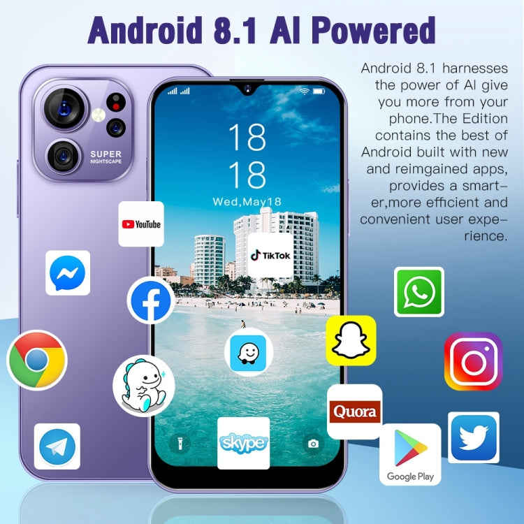 S23 Ultra E6, 2GB+16GB, 6.3 inch Screen, Face Identification, Android 8.1 MTK6737 Octa Core, Network: 4G (Purple) -  by buy2fix | Online Shopping UK | buy2fix