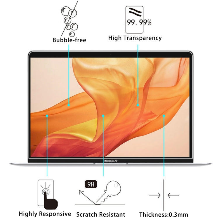 2 PCS 0.26mm 9H Surface Hardness Explosion-proof Tempered Glass Film for MacBook Air 13.3 (2018) - Screen Protectors by buy2fix | Online Shopping UK | buy2fix