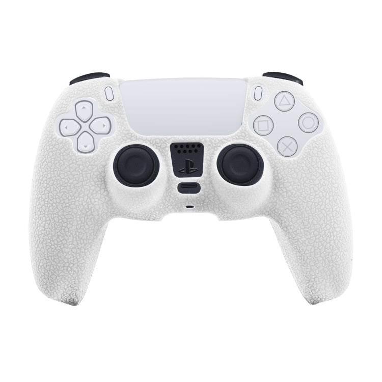 Leather Texture Silicone Protective Case For PS5(White) - Cases by buy2fix | Online Shopping UK | buy2fix