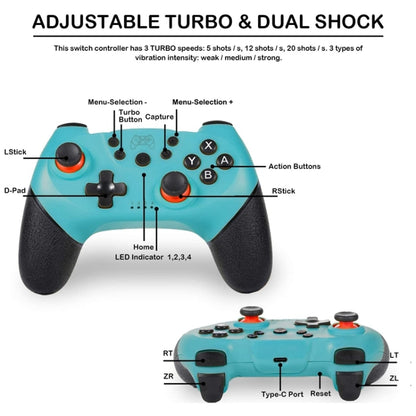 6-axis Bluetooth Joypad Gamepad Game Controller for Switch Pro(Green) - Gamepads by buy2fix | Online Shopping UK | buy2fix