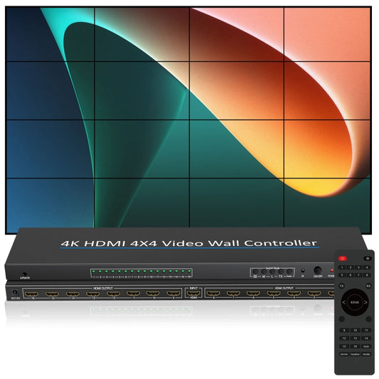 NK-H44 4K Ultra HD 4X4 HDMI Video Wall Controller Multi-screen Splicing Processor (EU Plug) - Splitter by buy2fix | Online Shopping UK | buy2fix