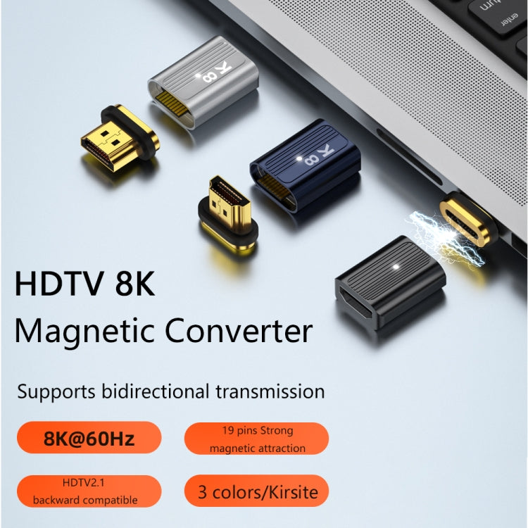 8K 60Hz HDMI Female to DP Male Magnetic Adapter (Gun Metal) - Adapter by buy2fix | Online Shopping UK | buy2fix