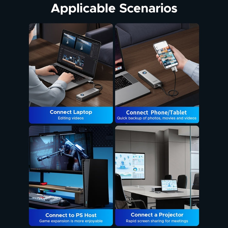 ORICO OUM2-G20-GY-BP 20Gbps M.2 SSD Enclosure with Type-C+USB Cable - HDD Enclosure by ORICO | Online Shopping UK | buy2fix
