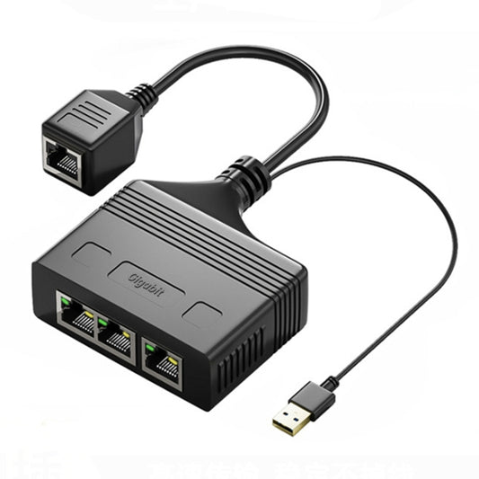 Female RJ45 3 in 1 Gigabit Network Splitter Cable Ethernet Network Coupler - Network Hubs by buy2fix | Online Shopping UK | buy2fix