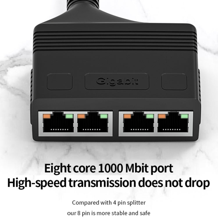 Male RJ45 4 in 1 Gigabit Network Splitter Cable Ethernet Network Coupler - Network Hubs by buy2fix | Online Shopping UK | buy2fix