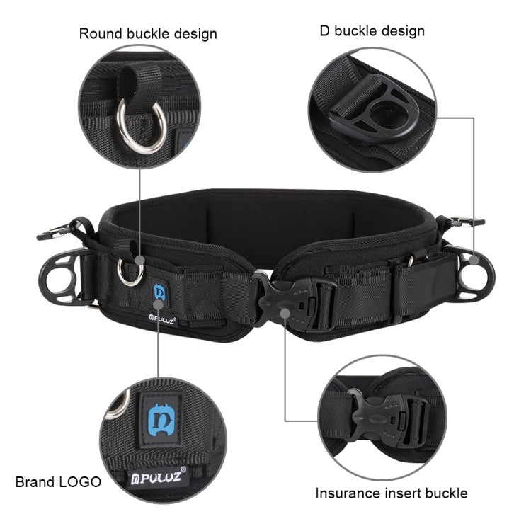 PULUZ 2 in 1 Multi-functional Bundle Waistband Strap + Double Shoulders Strap Kits with Hook for SLR / DSLR Cameras - Camera Strap by PULUZ | Online Shopping UK | buy2fix