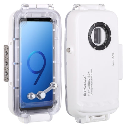 PULUZ 40m/130ft Waterproof Diving Case for Galaxy S9+, Photo Video Taking Underwater Housing Cover, Only Support Android 8.0.0 or below(White) - Galaxy Phone Cases by PULUZ | Online Shopping UK | buy2fix