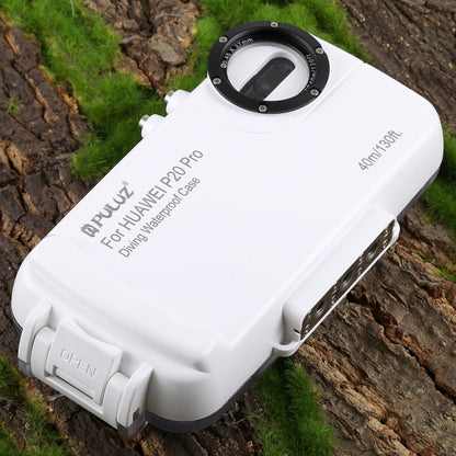 PULUZ 40m/130ft Waterproof Diving Case for Huawei P20 Pro, Photo Video Taking Underwater Housing Cover(White) - Huawei Cases by PULUZ | Online Shopping UK | buy2fix