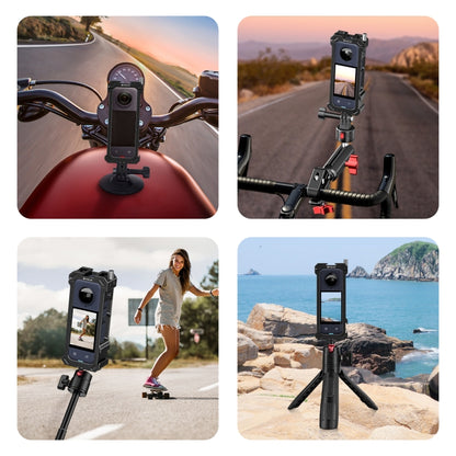 For Insta360 X4 PULUZ Metal Protective Cage Rig Housing Frame with Expand Cold Shoe Base & Tripod Adapter (Black) - Mount & Holder by PULUZ | Online Shopping UK | buy2fix