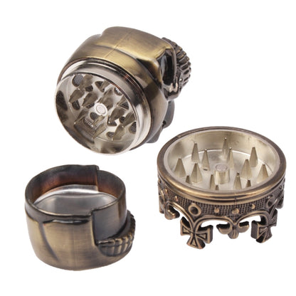 Skull King Style Zinc Alloy Double Layers Herb Tobacco Cigarette Grinder (Bronze) - Cigarette Box & Ashtrays by buy2fix | Online Shopping UK | buy2fix