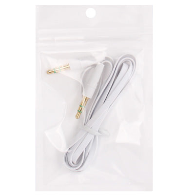 Noodle Style 3.5mm Jack Earphone Cable for iPhone 5 / iPhone 4 & 4S / 3GS / 3G / iPad 4 / iPad mini / mini 2 Retina / New iPad / iPad 2 / iTouch / MP3, Length: 1m(White) - Cable & Splitter by buy2fix | Online Shopping UK | buy2fix