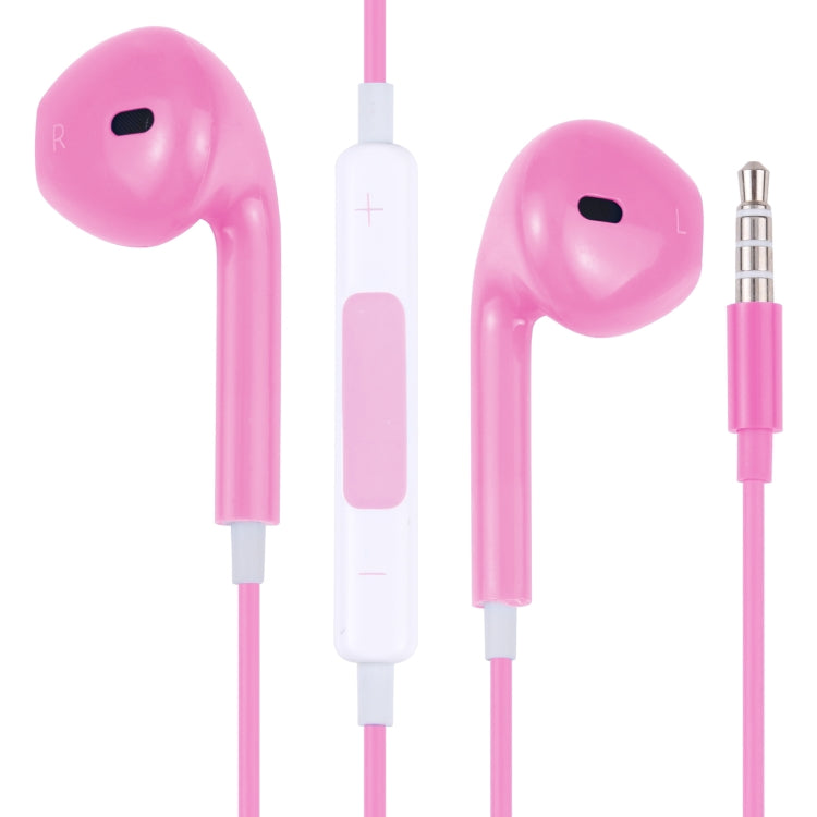 EarPods Wired Headphones Earbuds with Wired Control & Mic(Magenta) - In Ear Wired Earphone by buy2fix | Online Shopping UK | buy2fix