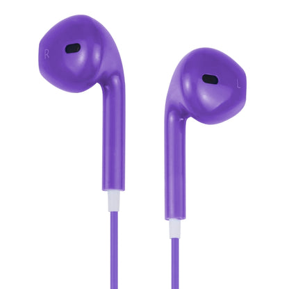 EarPods Wired Headphones Earbuds with Wired Control & Mic(Purple) - In Ear Wired Earphone by buy2fix | Online Shopping UK | buy2fix