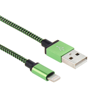 2m Woven Style 8 Pin to USB Sync Data / Charging Cable(Green) - Normal Style Cable by buy2fix | Online Shopping UK | buy2fix