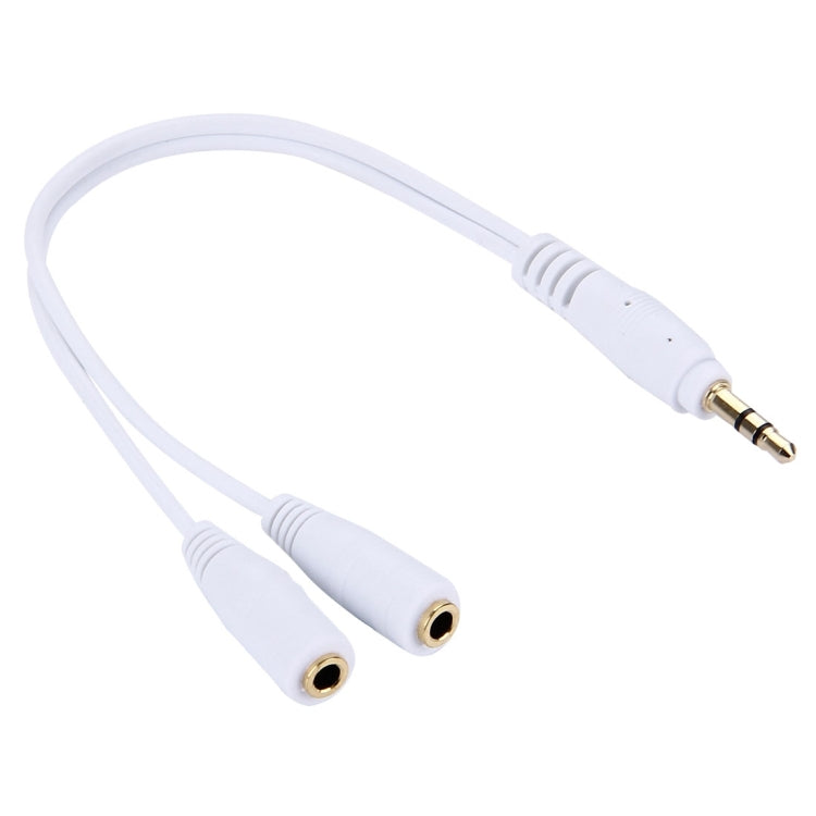 Aux Audio Cable Headphone Earphone Splitter Adapter, Compatible with Phones, Tablets, Headphones, MP3 Player, Car/Home Stereo & More(White) - Cable & Splitter by buy2fix | Online Shopping UK | buy2fix