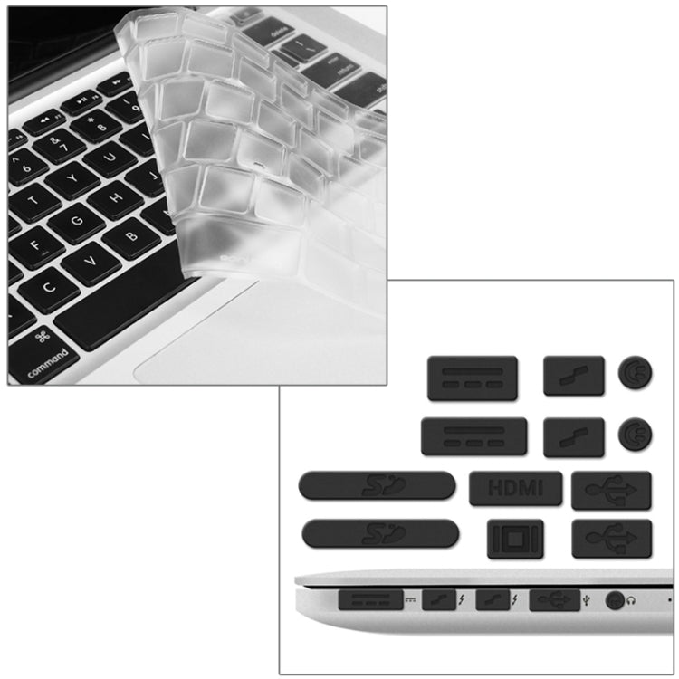 ENKAY for Macbook Pro Retina 13.3 inch (US Version) / A1425 / A1502 Hat-Prince 3 in 1 Frosted Hard Shell Plastic Protective Case with Keyboard Guard & Port Dust Plug(Grey) - MacBook Pro Cases by ENKAY | Online Shopping UK | buy2fix