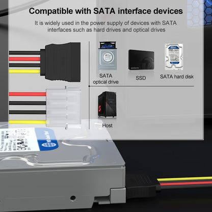 4 Pin IDE to Serial ATA SATA Power Adapter (15cm), Material: Cu - eSATA & SATA & IDE by buy2fix | Online Shopping UK | buy2fix