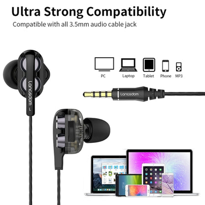 Langsdom Double Moving Coil with Wheat Headset(Black) - Bluetooth Earphone by Langsdom | Online Shopping UK | buy2fix