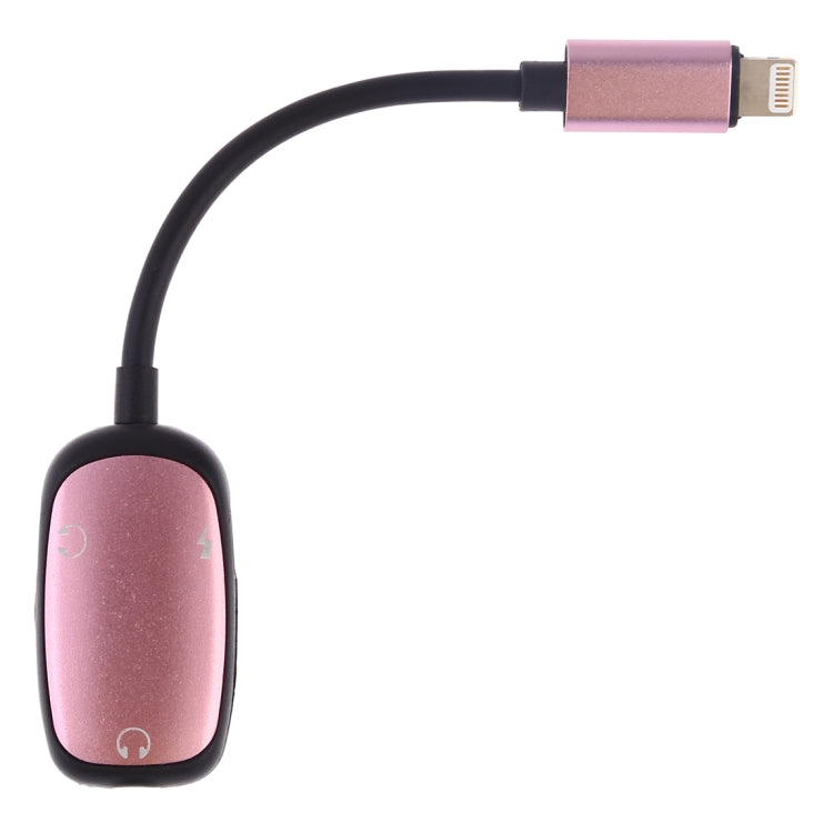 8 Pin to 8 Pin Charging Interface + 8 Pin Earphone Interface + 3.5mm Audio Interface Earphone Adapter(Pink) - Earphone Adapter by buy2fix | Online Shopping UK | buy2fix