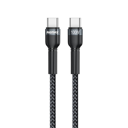 REMAX RC-172 Jany Series 1m PD100W Type-C to USB-C / Type-C Aluminum Alloy Braid Fast Charging Data Cable (Black) - USB-C & Type-C Cable by REMAX | Online Shopping UK | buy2fix