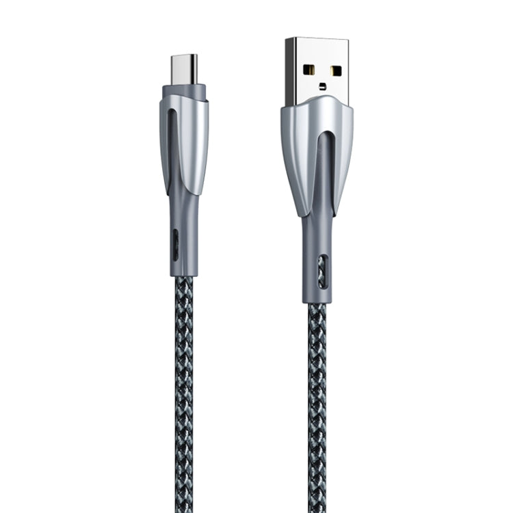 REMAX RC-162a Armor Series 3A USB to USB-C / Type-C Charging Cable, Cable Length: 1m(Silver) - USB-C & Type-C Cable by REMAX | Online Shopping UK | buy2fix