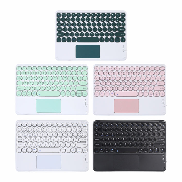 250C 10 inch Universal Tablet Round Keycap Wireless Bluetooth Keyboard with Touch Panel (Green) - Universal Keyboard by buy2fix | Online Shopping UK | buy2fix