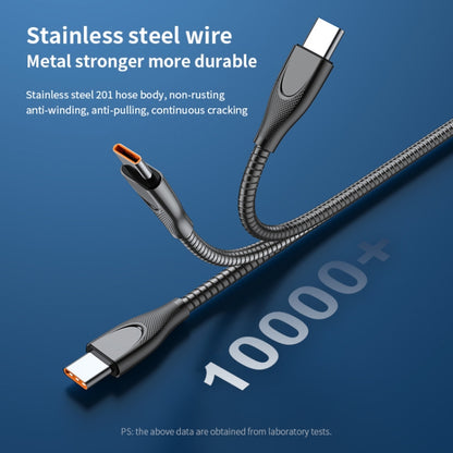 ADC-009 USB to USB-C / Type-C Zinc Alloy Hose Fast Charging Data Cable, Cable Length: 1m (Silver) - USB-C & Type-C Cable by buy2fix | Online Shopping UK | buy2fix