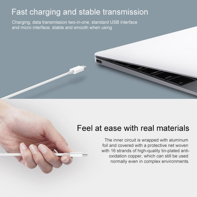 Original Xiaomi USB to USB-C / Type-C Data Cable Normal Version, Cable Length: 1m (White) - USB-C & Type-C Cable by Xiaomi | Online Shopping UK | buy2fix