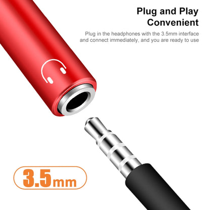 2 in 1 USB-C / Type-C Male to PD 60W USB-C / Type-C Charging + 3.5mm Audio Female Earphone Adapter (Red) - Type-C Adapter by buy2fix | Online Shopping UK | buy2fix