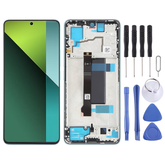 For Xiaomi Redmi Note 13 Pro 5G Original AMOLED Material LCD Screen Digitizer Full Assembly with Frame (Blue) - LCD Screen by buy2fix | Online Shopping UK | buy2fix