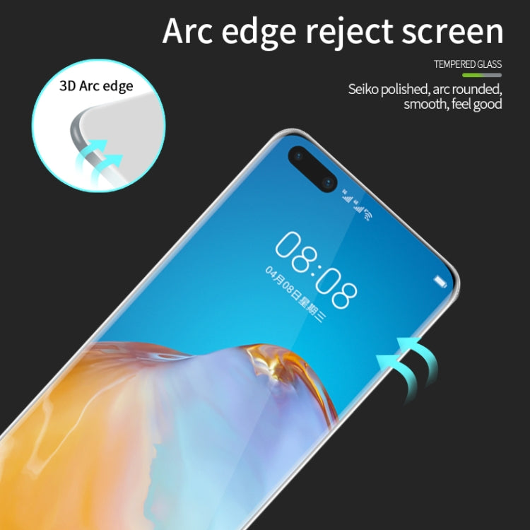 For Huawei P40 Pro / P40 Pro+ MOFI 9H 3D Explosion Proof Thermal Bending Full Screen Covered Tempered Glass Film(Black) - Huawei Tempered Glass by MOFI | Online Shopping UK | buy2fix