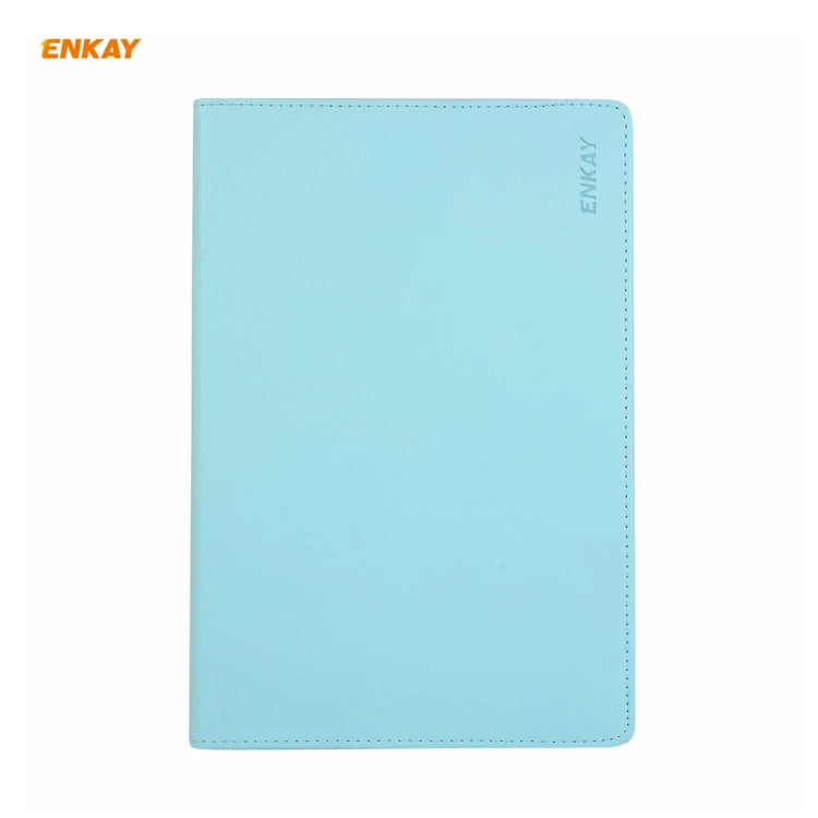 ENKAY for Samsung Galaxy Tab S8 / Galaxy Tab S7 11.0 T870 / T875 ENK-8012 360 Degree Rotation Litchi Texture Horizontal Flip PU Leather Smart Case with Holder & Sleep / Wake-up(Light Blue) - Galaxy Tab S8 Cases by ENKAY | Online Shopping UK | buy2fix