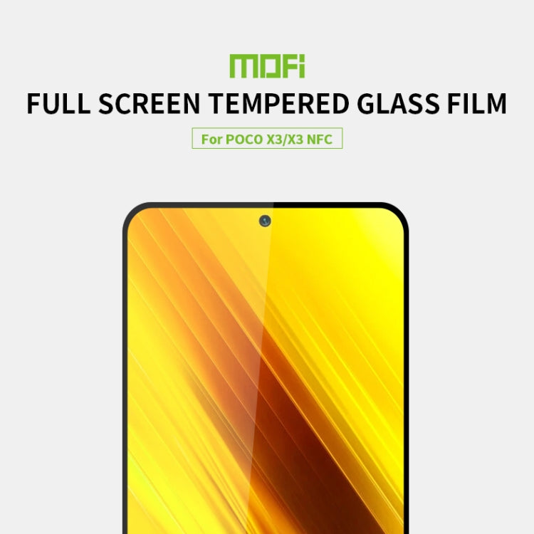 For Xiaomi POCO X3 / X3 NFC MOFI 9H 2.5D Full Screen Tempered Glass Film(Black) -  by MOFI | Online Shopping UK | buy2fix