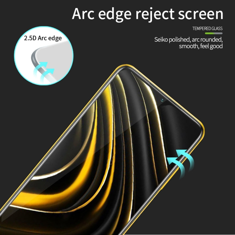 For Xiaomi Poco M3 MOFI 9H 2.5D Full Screen Tempered Glass Film(Black) -  by MOFI | Online Shopping UK | buy2fix