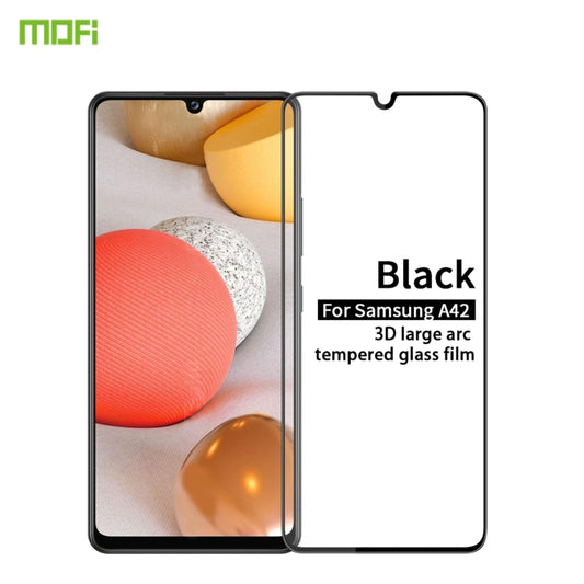 For Samsung Galaxy A42 MOFI 9H 3D Explosion-proof Curved Screen Tempered Glass Film(Black) - Galaxy Tempered Glass by MOFI | Online Shopping UK | buy2fix
