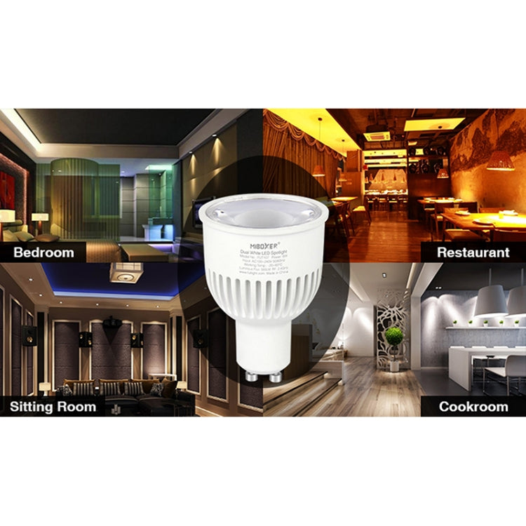 FUT107 GU10 6W Double White CCT LED Bulb Spotlight For Bedroom And Living Room - Smart Light Bulbs by buy2fix | Online Shopping UK | buy2fix