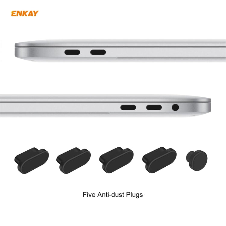 ENKAY 3 in 1  Crystal Laptop Protective Case + EU Version TPU Keyboard Film + Anti-dust Plugs Set for MacBook Pro 15.4 inch A1707 & A1990 (with Touch Bar)(Dark Blue) - MacBook Pro Cases by ENKAY | Online Shopping UK | buy2fix