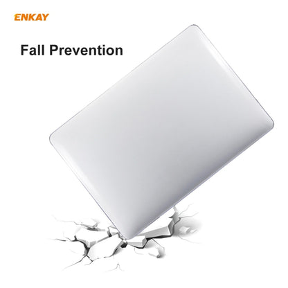 For MacBook Air 13.3 inch A1932 2018 ENKAY 3 in 1 Crystal Laptop Protective Case and EU Version TPU Keyboard Film and Anti-dust Plugs Set(Grey) - MacBook Air Cases by ENKAY | Online Shopping UK | buy2fix