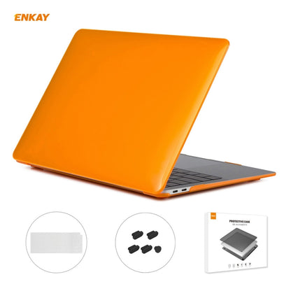 For MacBook Air 13.3 inch A2179 & A2337 2020 ENKAY 3 in 1 Crystal Laptop Protective Case + US Version TPU Keyboard Film + Anti-dust Plugs Set(Orange) - MacBook Air Cases by WIWU | Online Shopping UK | buy2fix