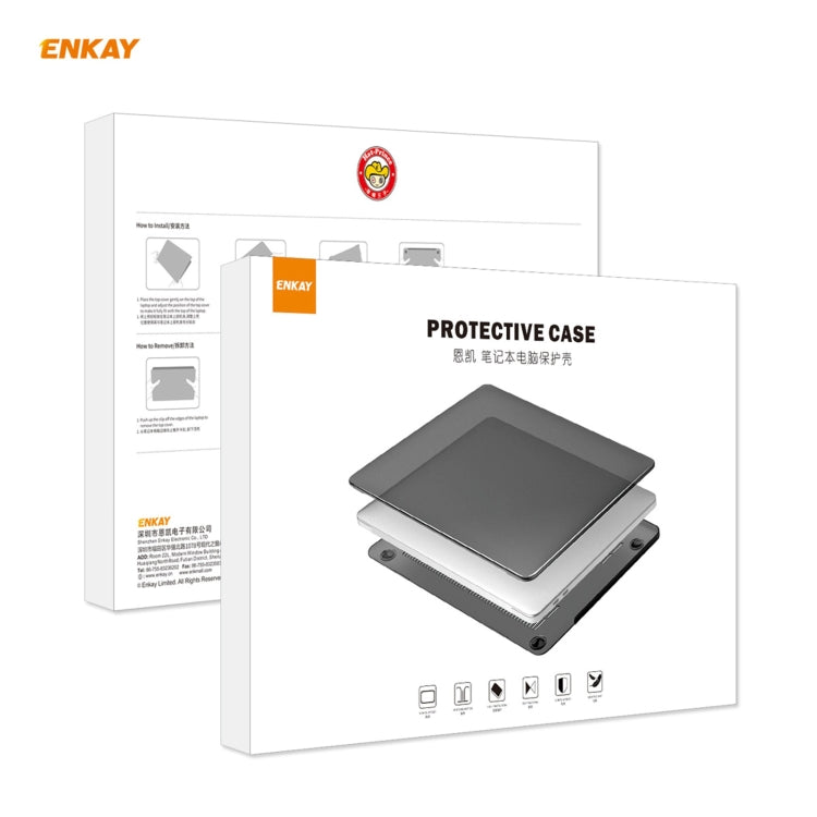 For MacBook Air 13.3 inch A2179 & A2337 2020 ENKAY 3 in 1 Crystal Laptop Protective Case + EU Version TPU Keyboard Film + Anti-dust Plugs Set(Black) - MacBook Air Cases by ENKAY | Online Shopping UK | buy2fix