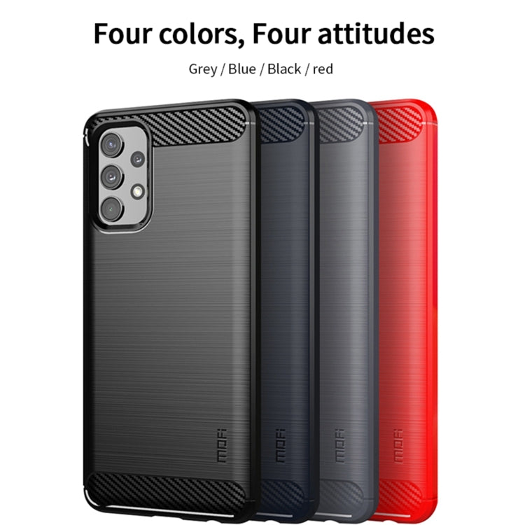For Samsung Galaxy A32 4G(US Version) MOFI Gentleness Series Brushed Texture Carbon Fiber Soft TPU Case(Red) - Galaxy Phone Cases by MOFI | Online Shopping UK | buy2fix