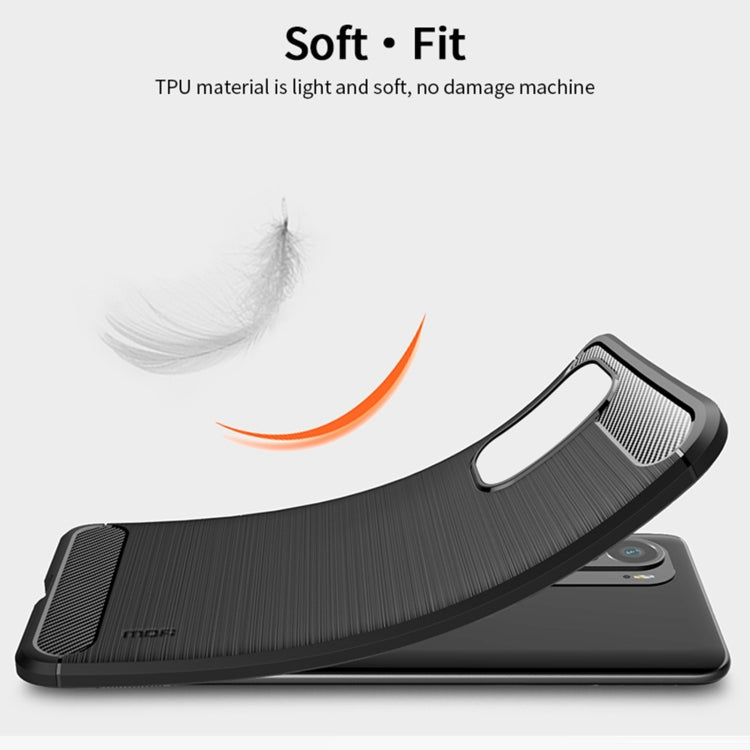 For Xiaomi Redmi K40 / K40 Pro / K40 Pro+ / Poco F3 MOFI Gentleness Series Brushed Texture Carbon Fiber Soft TPU Case(Black) - Xiaomi Cases by MOFI | Online Shopping UK | buy2fix