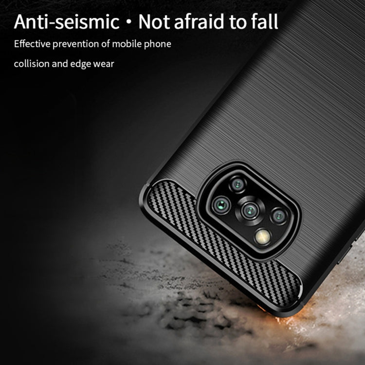 For Xiaomi POCO X3 / X3 NFC MOFI Gentleness Series Brushed Texture Carbon Fiber Soft TPU Case(Grey) - Xiaomi Cases by MOFI | Online Shopping UK | buy2fix