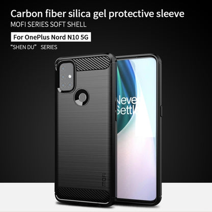 For OnePlus Nord N10 5G MOFI Gentleness Series Brushed Texture Carbon Fiber Soft TPU Case(Black) - OnePlus Cases by MOFI | Online Shopping UK | buy2fix